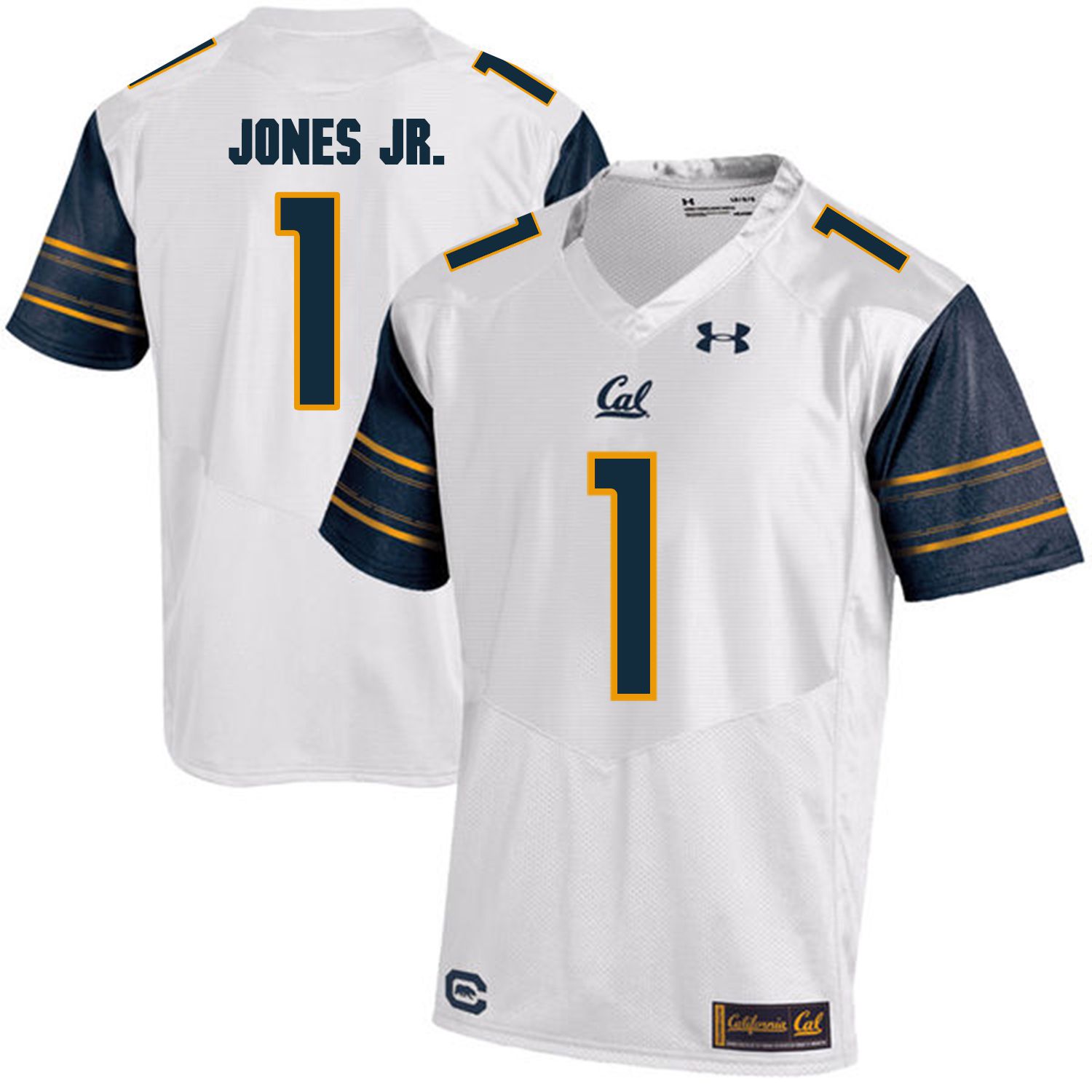 Men California Golden Bears #1 Marvin Jones Jr. White Customized NCAA Jerseys->customized ncaa jersey->Custom Jersey